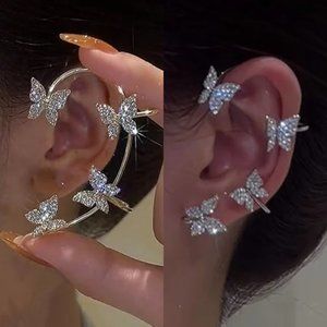 Luxury Shining Zircon Rhinestone Ear Cuff Earrings